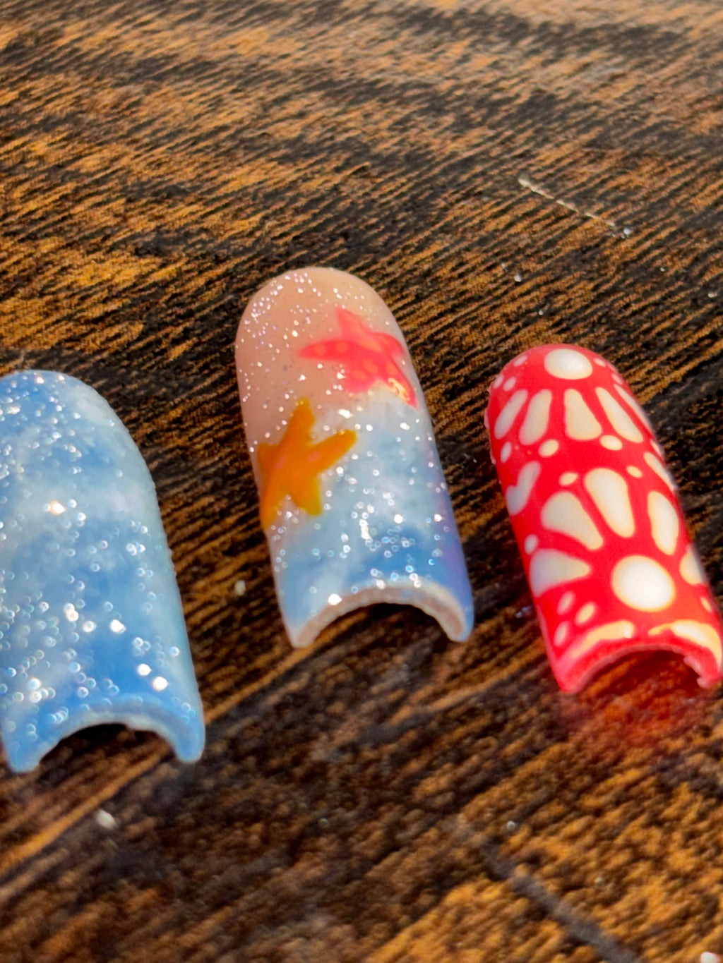 Beach mandala nails 3d starfish ocean nails