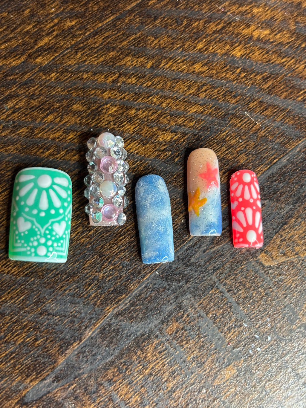 Beach mandala nails 3d starfish ocean nails